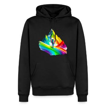Alpinisme, randonnée - Sweat à capuche Premium bio Homme - noir - Devant - Nico (187cm)