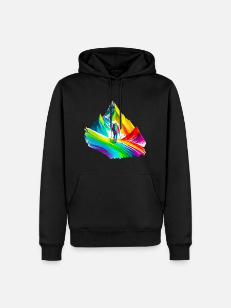 Bergsteigen, Wandern - Männer Premium Bio Hoodie - Schwarz