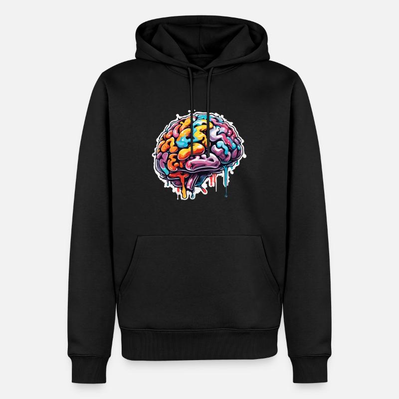 Brain / Knowledge / Intelligence / Smart / Thinking - Men’s Premium Organic Hoodie - black