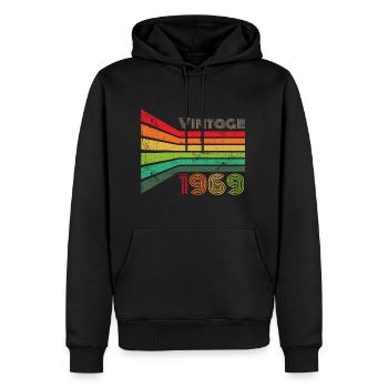 Vintage 1969 - Männer Premium Bio Hoodie - Schwarz - Vorne - Nico (187cm)