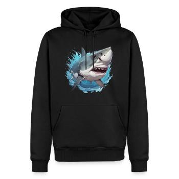 Requin / Faune / Sous-marin / Mer / Océan - Sweat à capuche Premium bio Homme - noir - Devant - Nico (187cm)