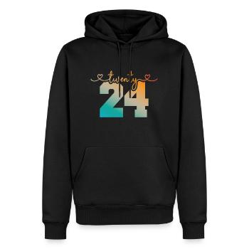 2024 - Männer Premium Bio Hoodie - Schwarz - Vorne - Nico (187cm)