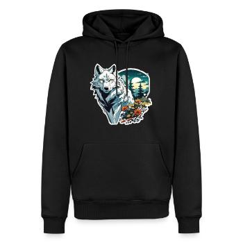 Anime / Bande dessinée / Japonais / Animation / Dessin animé - Sweat à capuche Premium bio Homme - noir - Devant - Nico (187cm)