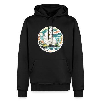 Anime / Bande dessinée / Japonais / Animation / Dessin animé - Sweat à capuche Premium bio Homme - noir - Devant - Nico (187cm)