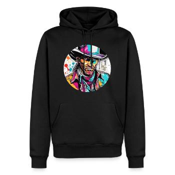 Cowboy / Wilde Westen / Wüste / Lasso / Rodeo - Männer Premium Bio Hoodie - Schwarz - Vorne - Nico (187cm)