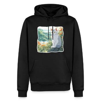 Anime / Bande dessinée / Japonais / Animation / Dessin animé - Sweat à capuche Premium bio Homme - noir - Devant - Nico (187cm)
