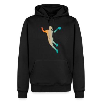Joueur de volley-ball - Sweat à capuche Premium bio Homme - noir - Devant - Nico (187cm)
