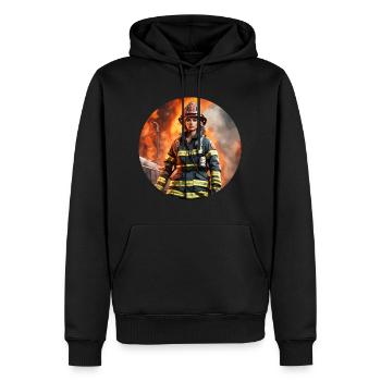 Pompier/Incendie/Incendie/Extinction/Héroïne - Sweat à capuche Premium bio Homme - noir - Devant - Nico (187cm)