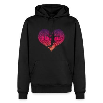Handball Spielerin Herz - Männer Premium Bio Hoodie - Schwarz - Vorne - Nico (187cm)
