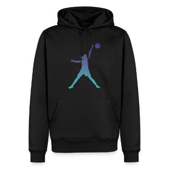 Basket-ball Filles - Sweat à capuche Premium bio Homme - noir - Devant - Nico (187cm)