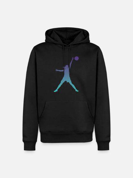 Basketball Mädchen - Männer Premium Bio Hoodie - Schwarz