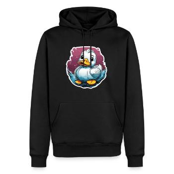 Canard en caoutchouc / canard en caoutchouc / eau / baignoire - Sweat à capuche Premium bio Homme - noir - Devant - Nico (187cm)