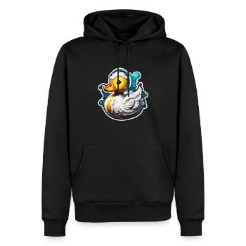 Canard en caoutchouc / canard en caoutchouc / eau / baignoire - Sweat à capuche Premium bio Homme - noir - Devant - Nico (187cm)