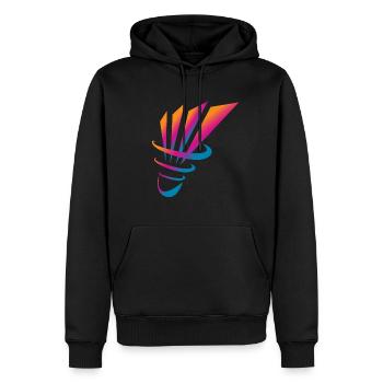 Badminton Federball - Männer Premium Bio Hoodie - Schwarz - Vorne - Nico (187cm)