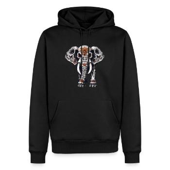 La Catrina/ Tattoo / Mexiko / Tier / Elefant - Männer Premium Bio Hoodie - Schwarz - Vorne - Nico (187cm)