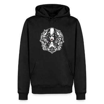 diabolical woman / blood / gothic / heavy metal - Men’s Premium Organic Hoodie - black - Front - Nico (187cm)