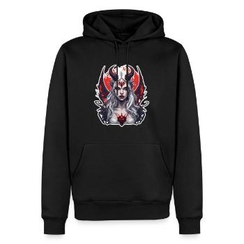 diabolical woman / blood / gothic / heavy metal - Men’s Premium Organic Hoodie - black - Front - Nico (187cm)
