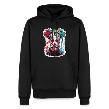 diabolical woman / blood / gothic / heavy metal - Men’s Premium Organic Hoodie - black - Front - Nico (187cm)