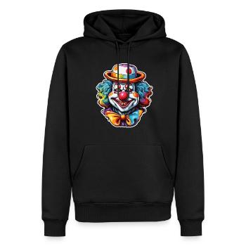 Clown / Zirkus / Fasching / Karneval / verspielt - Männer Premium Bio Hoodie - Schwarz - Vorne - Nico (187cm)