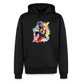 Boxer / Sport / Kampf / Arena / Boxring / Fäuste - Männer Premium Bio Hoodie - Schwarz - Vorne - Nico (187cm)