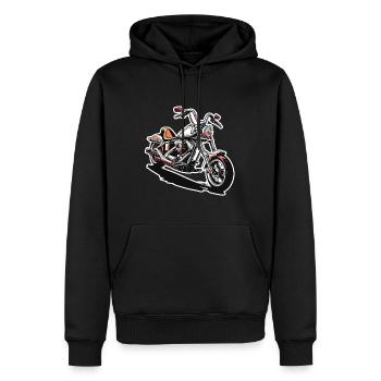 Biker / Motorcycle Rider / Biker / Two-Wheeler / Cross - Men’s Premium Organic Hoodie - black - Front - Nico (187cm)