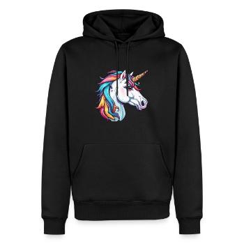 Unicorn / mythical creatures / fairy tales / magic / glitter - Men’s Premium Organic Hoodie - black - Front - Nico (187cm)