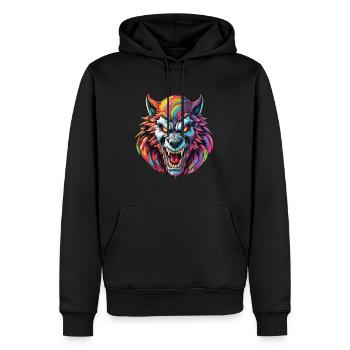 Werwolf / Vollmond / Wesen / Verwandlung / Fluch - Männer Premium Bio Hoodie - Schwarz - Vorne - Nico (187cm)