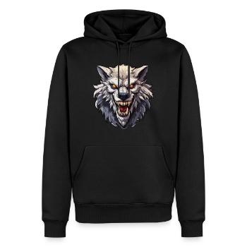 Werwolf / Vollmond / Wesen / Verwandlung / Fluch - Männer Premium Bio Hoodie - Schwarz - Vorne - Nico (187cm)