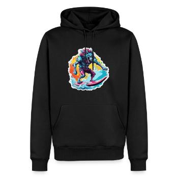 Werwolf / Vollmond / Wesen / Verwandlung / Fluch - Männer Premium Bio Hoodie - Schwarz - Vorne - Nico (187cm)
