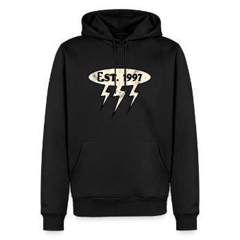 Millésime 1997 - Sweat à capuche Premium bio Homme - noir - Devant - Nico (187cm)