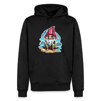 Garden Gnome / Fairyland / Leprechaun / Gnome / Logo - Men’s Premium Organic Hoodie - black - Front - Nico (187cm)