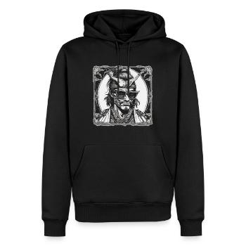 Samurai / Japanisch / Harakiri / Katana / Mann - Männer Premium Bio Hoodie - Schwarz - Vorne - Nico (187cm)