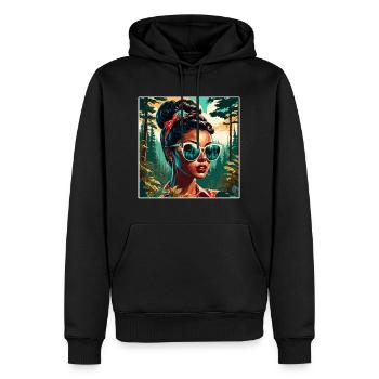 Rockabilly / Pin-up Girl / Girl Power / 50s - Men’s Premium Organic Hoodie - black - Front - Nico (187cm)