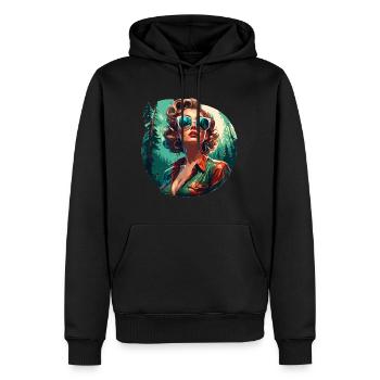 Rockabilly / Pin-up Girl / Girl Power / 50s - Men’s Premium Organic Hoodie - black - Front - Nico (187cm)