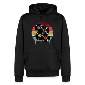 Millésime 1972 - Sweat à capuche Premium bio Homme - noir - Devant - Nico (187cm)