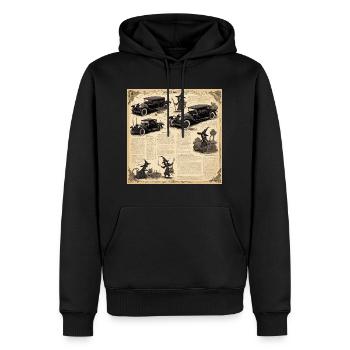 Manuel de la sorcière / grimoire / Halloween / automne - Sweat à capuche Premium bio Homme - noir - Devant - Nico (187cm)