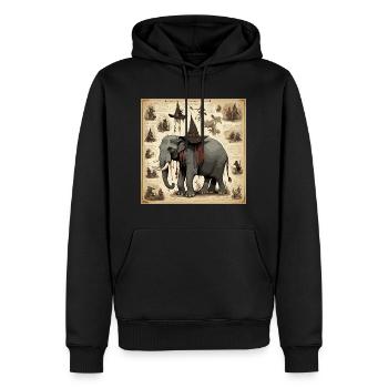 Manuel de la sorcière / grimoire / Halloween / automne - Sweat à capuche Premium bio Homme - noir - Devant - Nico (187cm)