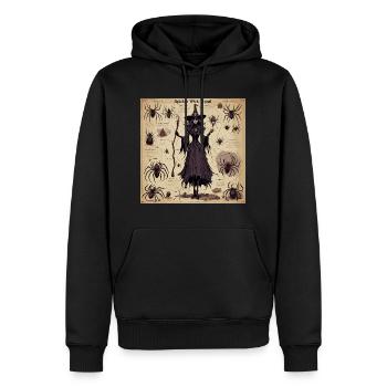 Manuel de la sorcière / grimoire / Halloween / automne - Sweat à capuche Premium bio Homme - noir - Devant - Nico (187cm)