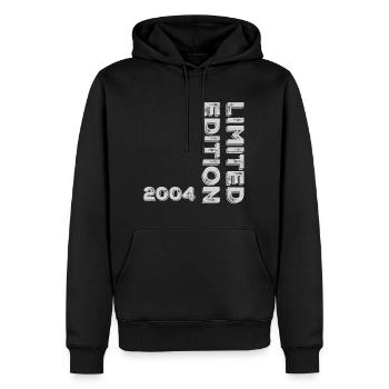 Millésime 2004 - Sweat à capuche Premium bio Homme - noir - Devant - Nico (187cm)