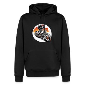 Motorrad Logo / Bike / Zweirad / Fahrzeug / Motors - Männer Premium Bio Hoodie - Schwarz - Vorne - Nico (187cm)