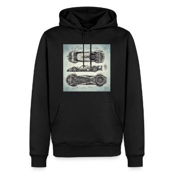 Plan / Sépia / Vintage / Rétro / Robot - Sweat à capuche Premium bio Homme - noir - Devant - Nico (187cm)