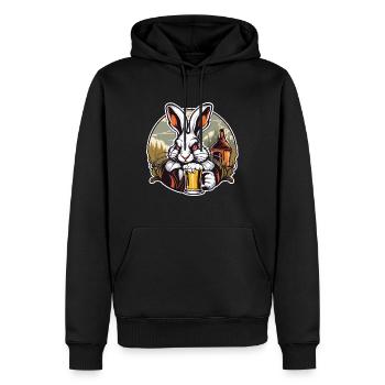 Osterhase / Ostern / Eier / Feiertage / Osterfest - Männer Premium Bio Hoodie - Schwarz - Vorne - Nico (187cm)