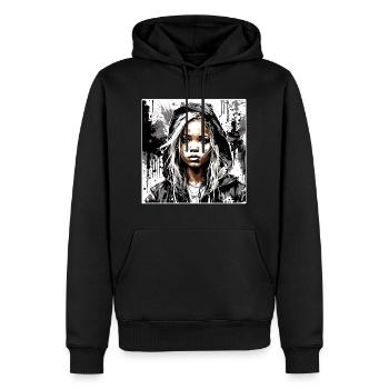 Rappeur / Hip Hop / Chanson / Cool / Rimes / Beat - Sweat à capuche Premium bio Homme - noir - Devant - Nico (187cm)