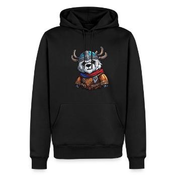 Ours en peluche / Peluche / Animal en peluche / Idée cadeau - Sweat à capuche Premium bio Homme - noir - Devant - Nico (187cm)