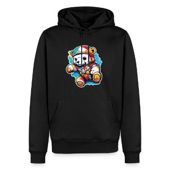 Teddybär / Kuscheltier / Stofftier / Geschenkidee - Männer Premium Bio Hoodie - Schwarz - Vorne - Nico (187cm)