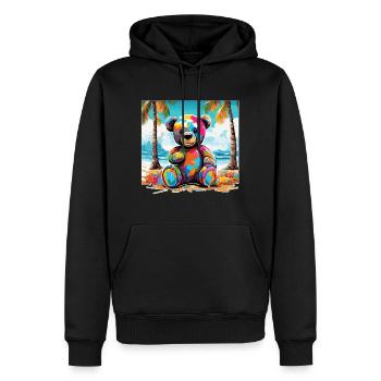 Teddybär / Kuscheltier / Stofftier / Geschenkidee - Männer Premium Bio Hoodie - Schwarz - Vorne - Nico (187cm)