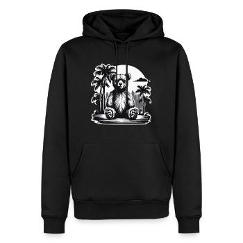 Teddybär / Kuscheltier / Stofftier / Geschenkidee - Männer Premium Bio Hoodie - Schwarz - Vorne - Nico (187cm)