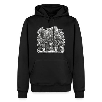 Plante d’intérieur / Plante en pot / Décoration / Pot - Sweat à capuche Premium bio Homme - noir - Devant - Nico (187cm)