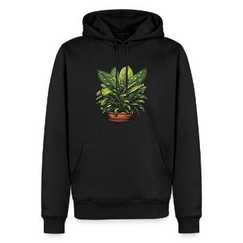 Zimmerpflanze / Topfpflanze / Dekoration / Topf - Männer Premium Bio Hoodie - Schwarz - Vorne - Nico (187cm)