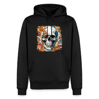 Crâne / Crâne / Squelette / Gothique / Tatouage - Sweat à capuche Premium bio Homme - noir - Devant - Nico (187cm)